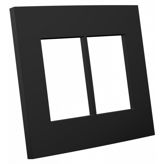 PLACA P/ 6 MODULOS COM SUPORTE 4X4  - ENERBRAS DUBAI PRETO
